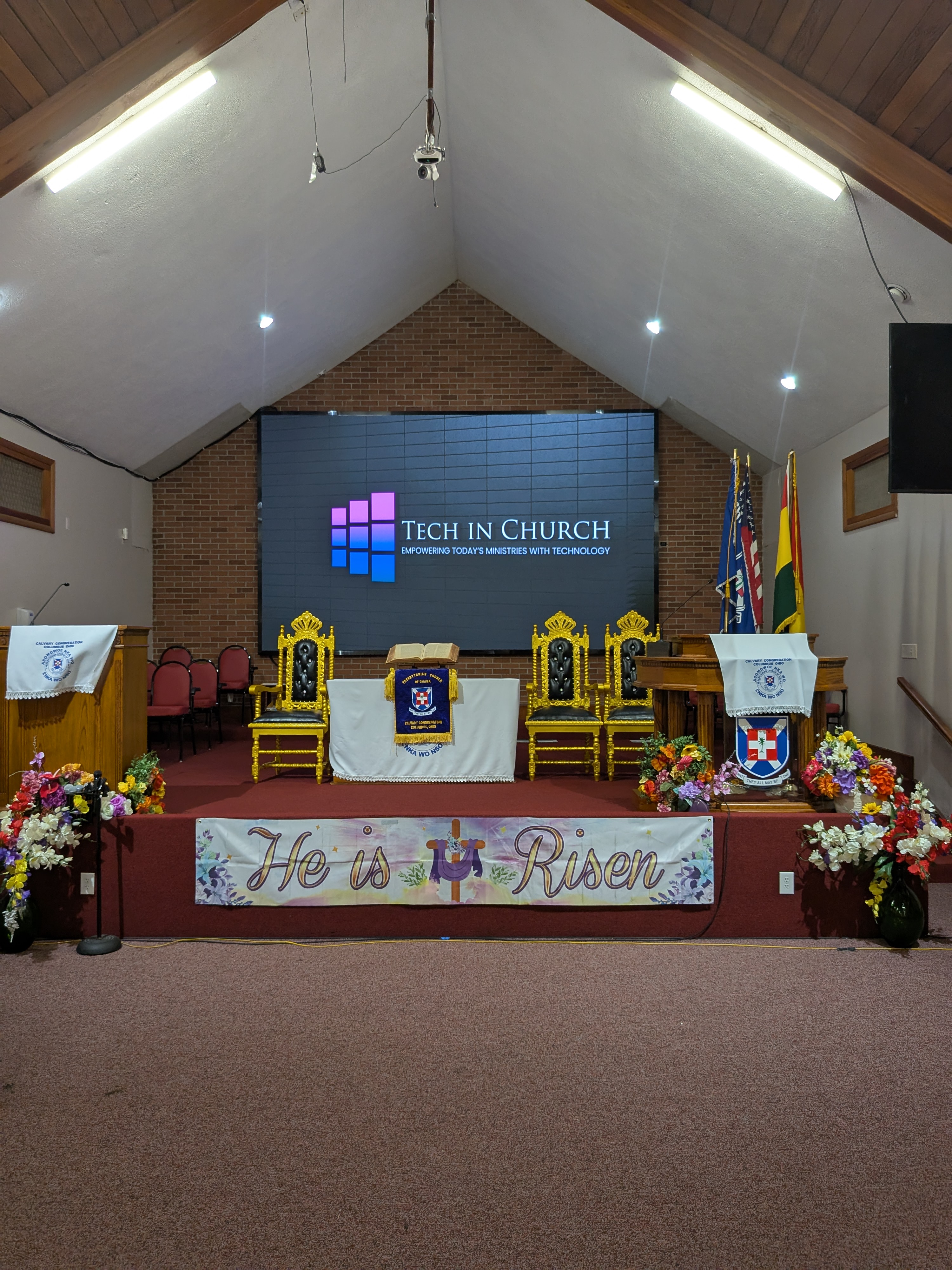 After — LED wall installed above stage