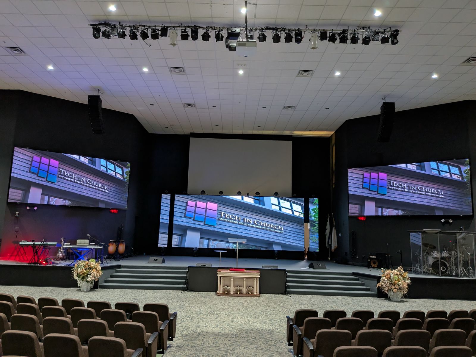 LED video walls installed across the JPower sanctuary by Tech in Church